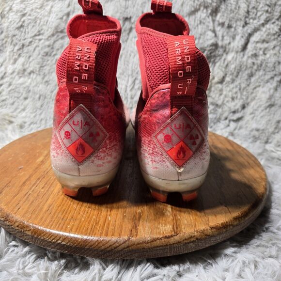 Under Armour Football Cleats Mens 11.5 Spotlight Lux MC 2.0 Red White Lace Ups - Picture 4 of 8
